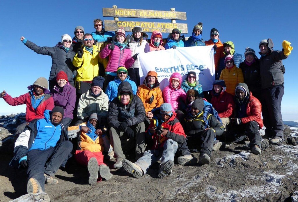 On the summit with all my Irish and Tanzanian friends!