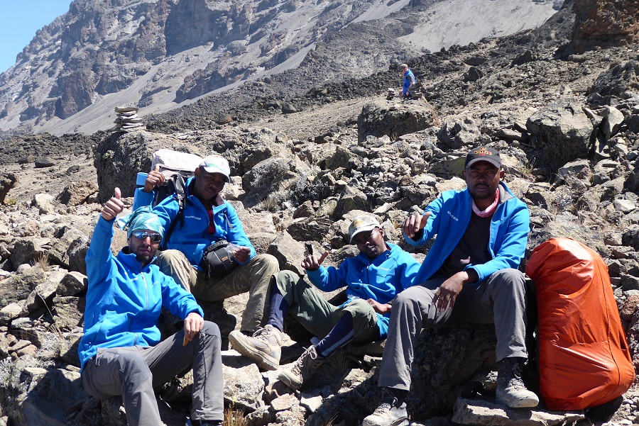 Taking a break with Sam, Kelvin and Patrick near Lava Tower.