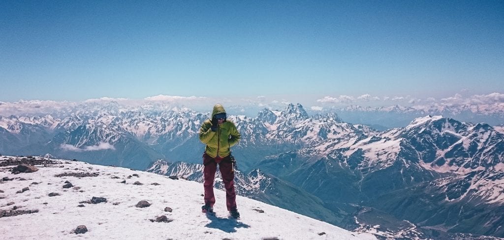 Phone call while climbing Elbrus