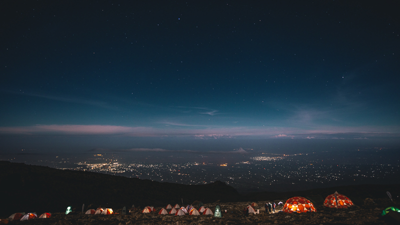 Trekking Kilmanjaro at night